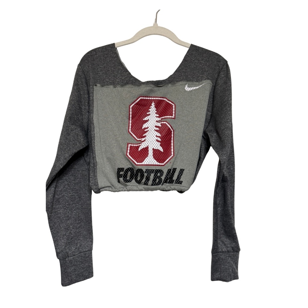 Stanford Crop Sweatshirt Gray Vintage Medium